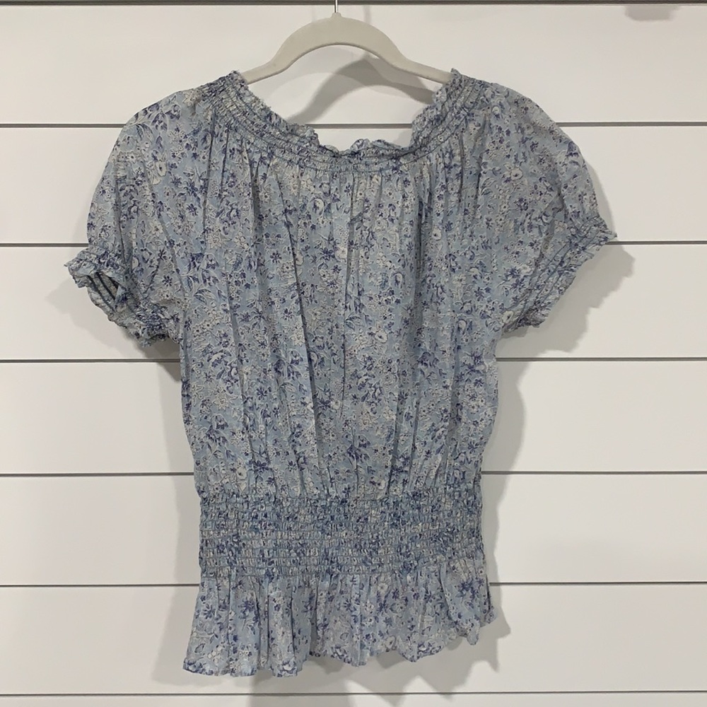Ralph Lauren Blue Floral Blouse. Size M. - Picture 2 of 6